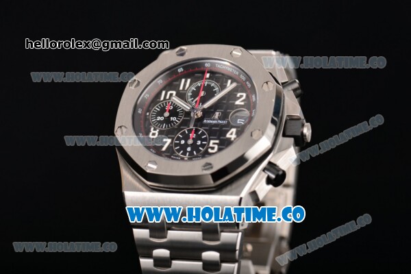 Audemars Piguet Royal Oak Offshore 2014 New Chrono Swiss Valjoux 7750 Automatic Steel Case/Bracelet with Black Dial and White Arabic Numeral Markers (NOOB) - Click Image to Close